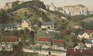 Rathen mit Bastei und Gansfelsen