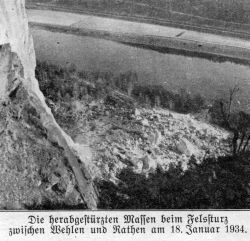 Felssturz zwischen Wehlen und Rathen (18. Januar 1934)